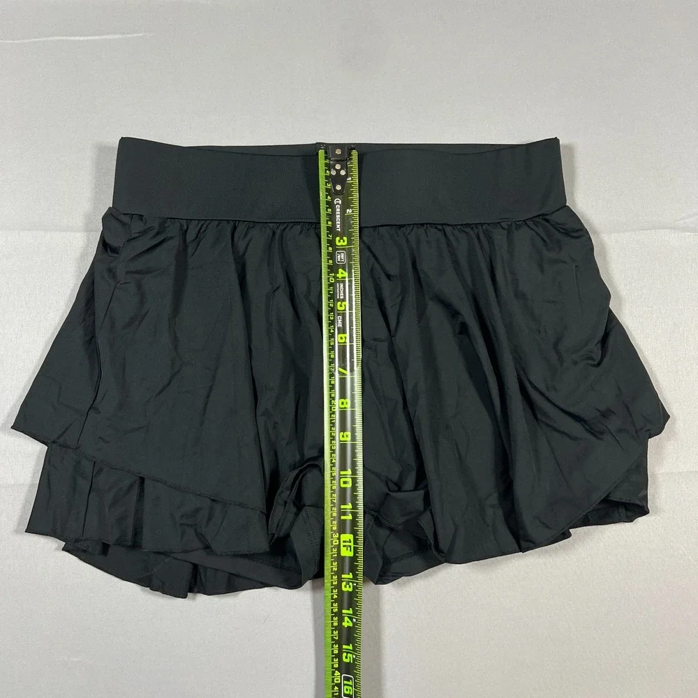 Womens Athletic Skorts Medium Black Nylon Stretch High Waisted Lightweight Golf